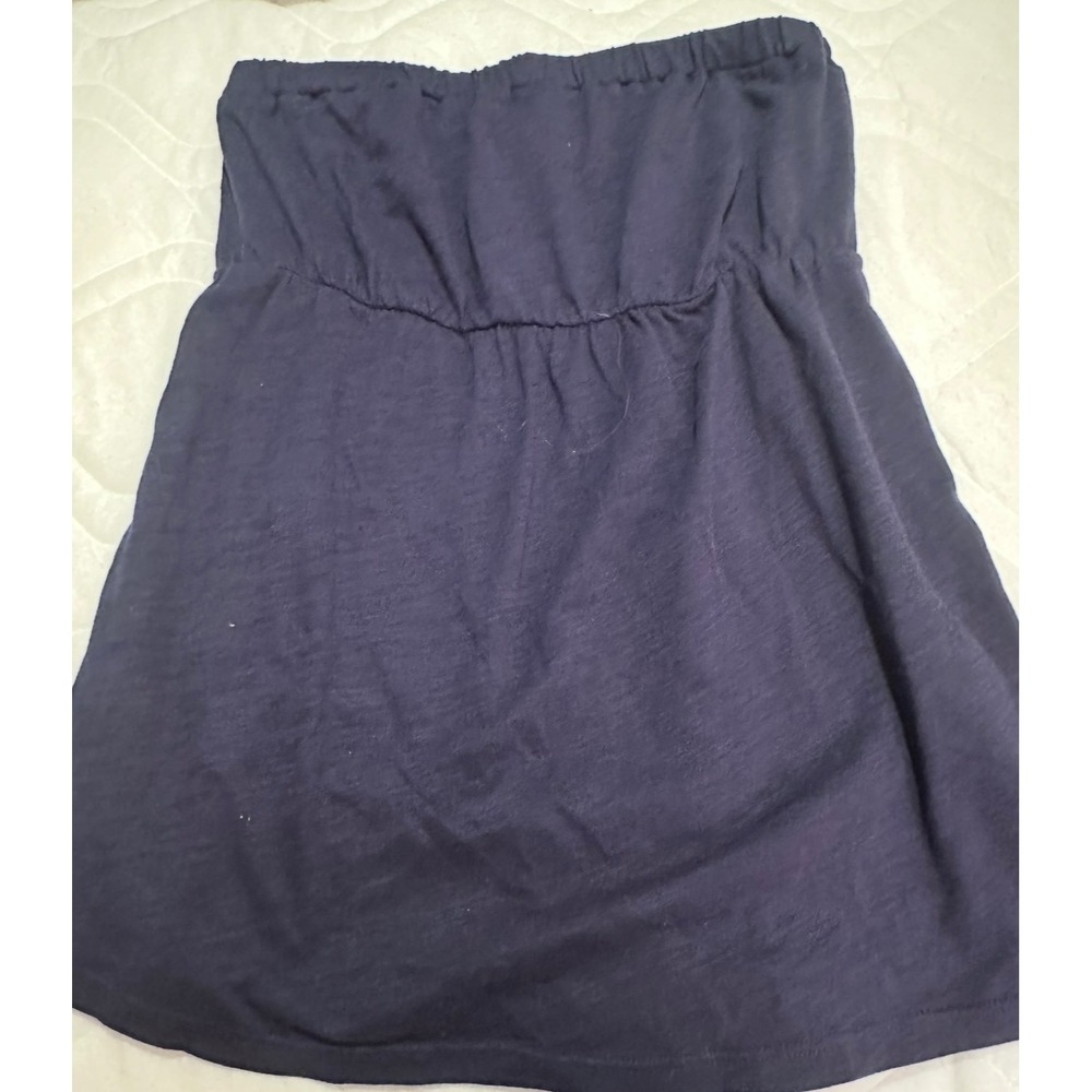 Lilly Pulitzer Navy Blue Strapless‎ top Palm Tree XS Casual